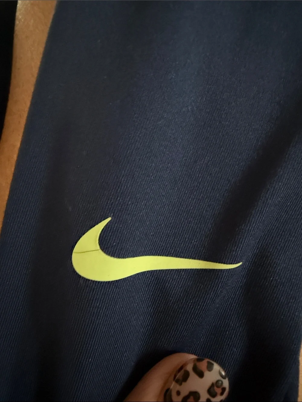 Nike Navy Leggings with White Script Accent